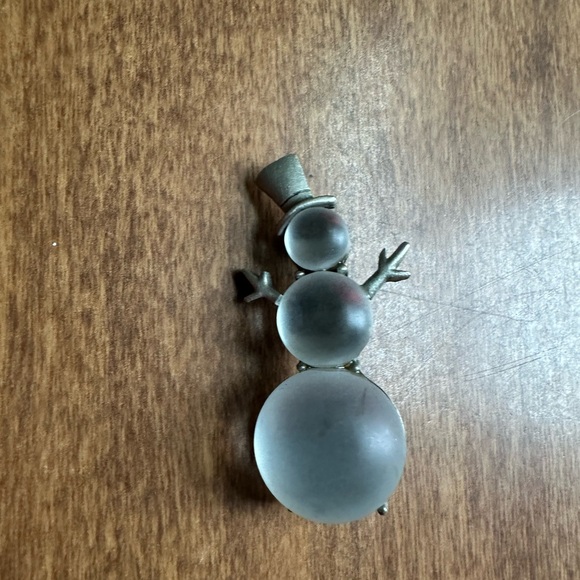 Christmas Pins group of 3  90s Brooches  snowman Christmas tree Sliver tone - Picture 6 of 6